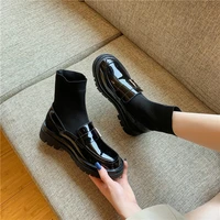 thick soled martin boots female british style boots 2021 fall elastic stocking boots fashion single boots short boots ins trend