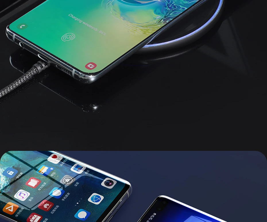 TOPK 10 Вт Беспроводное зарядное устройство для iPhone Xs Max 8 Plus Беспроводная зарядка для samsung S9 S8 Note 9 8 Plus