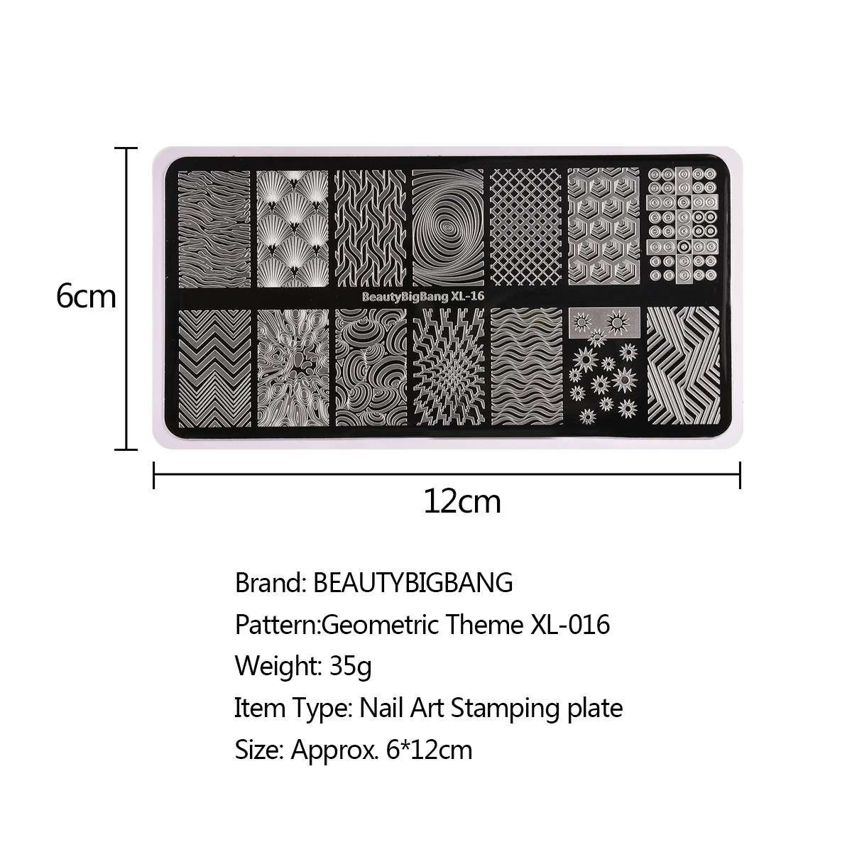 BeautyBigBang штамповочные пластины для ногтей геометрический шаблон в виде