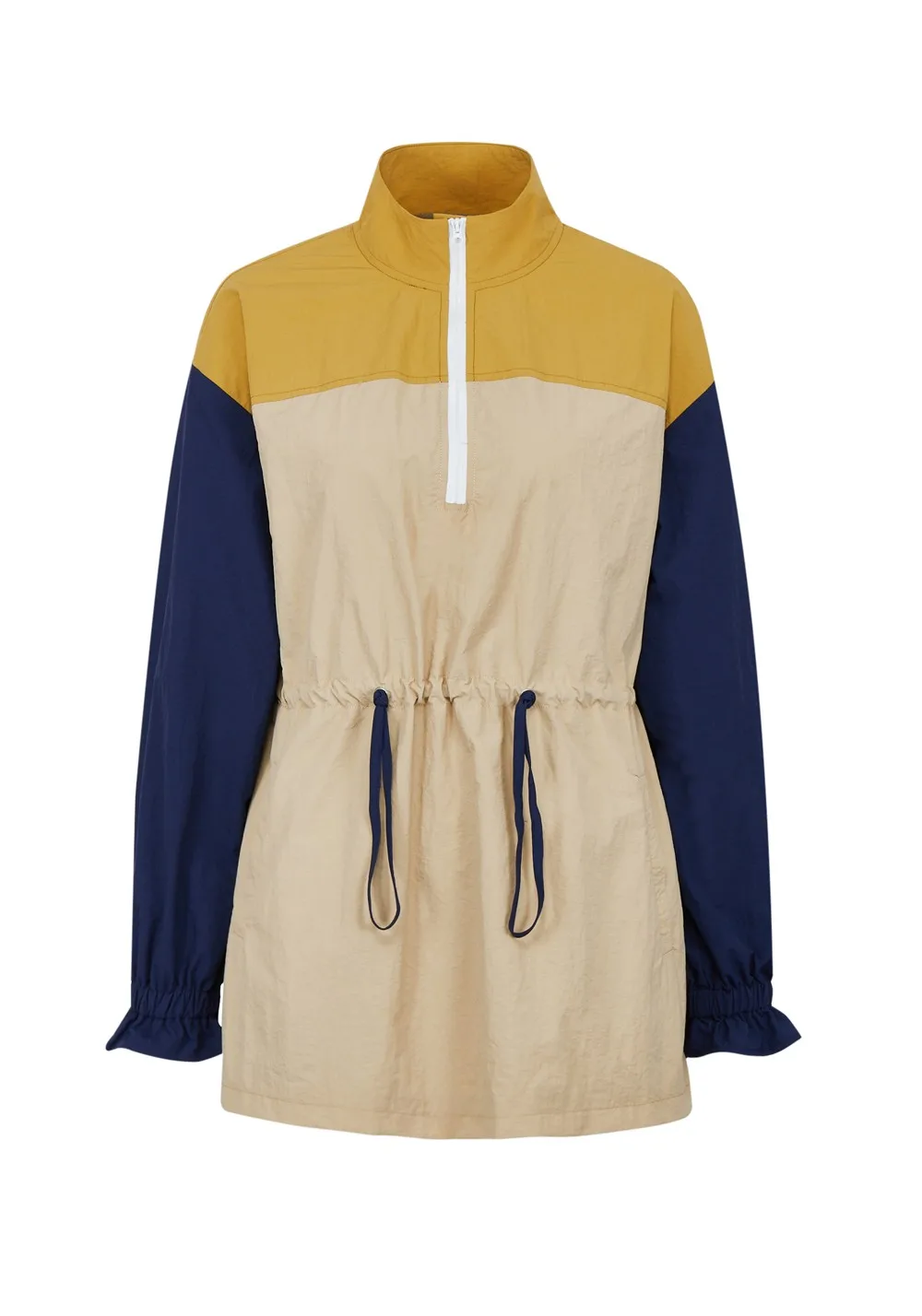 

Расклешенный рукав 1/3, тренчкот на молнии с Кулиской