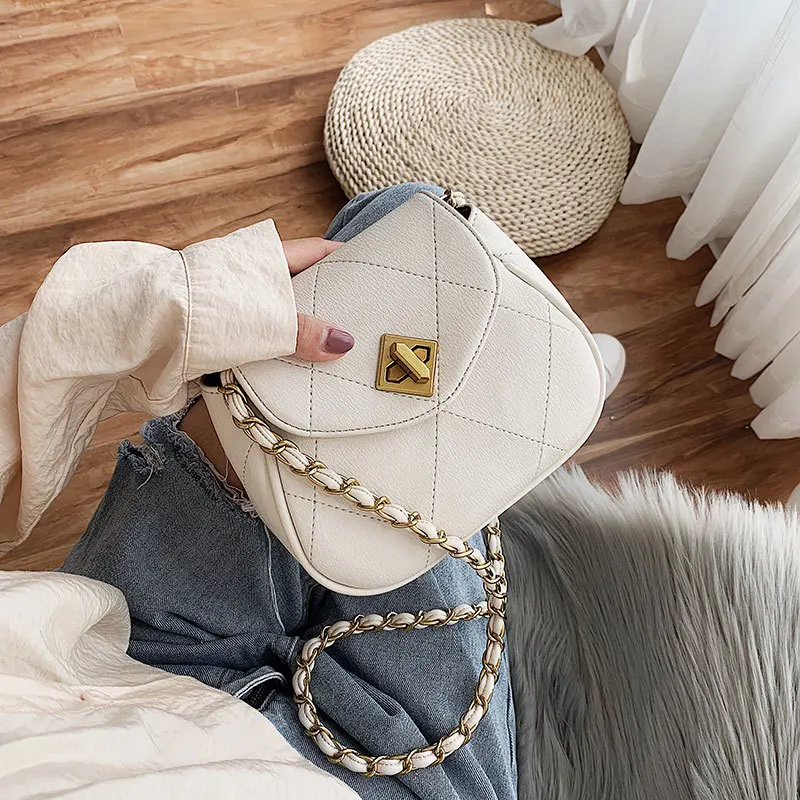 

Women's Bags 2019 New Fashion Summer Classic Rhombus Single Shoulder Small Square Bag Chain Bag Korean Version Crossbody Bag