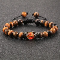 natural men prayer beads bracelets tiger eye black lava stone bracelets fashion counple women yoga jewelry gifts pulseira 8mm