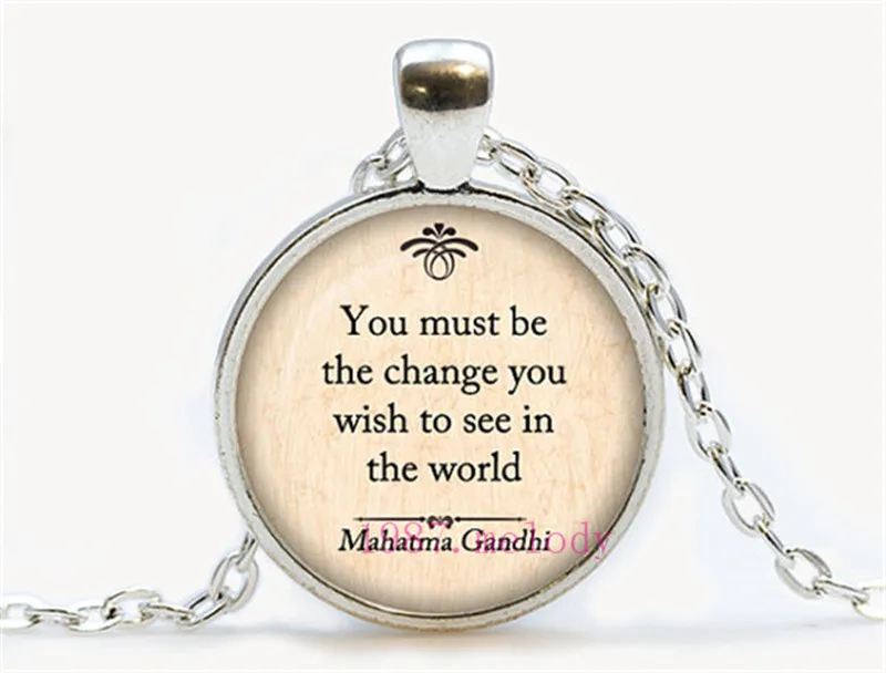 

Must Change You Creative Photo Cabochon Glass Chain Necklace,Charm Women Pendants Fashion Jewelry Gifts A816