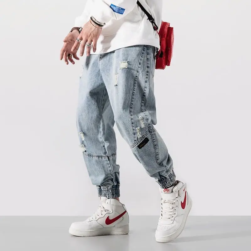 

Men's Jeans Denim Pants Denim Trousers Baggy Casual Pants Hole Jeans for Men Spring Autumn Korean Streetwear Hip Hop 5XL