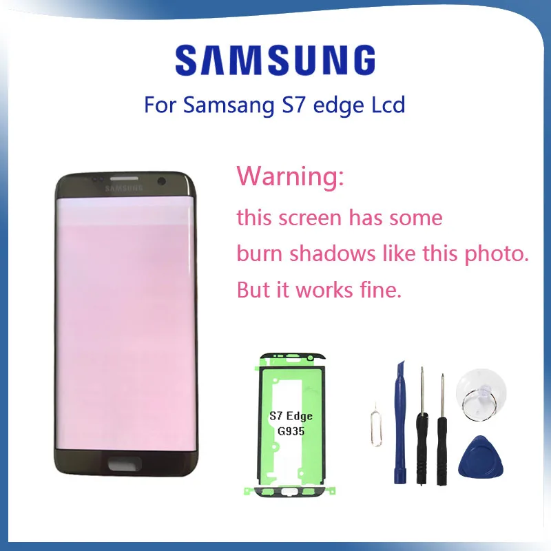 Сгорание тени для Samsung Glaxy S7 Edge G935F G935A G935FD ЖК-дисплей с сенсорным экраном