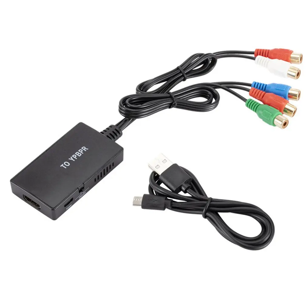 

HDMI-совместимый с YPbPr видеоконвертер RGB 5RCA компонент стерео аудио для PS3 ТВ преобразователь сигнала