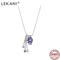 lekani 925 sterling silver pendent necklaces aquarius charms austria crystal zodiac luxury fastival party gifts fine jewelry