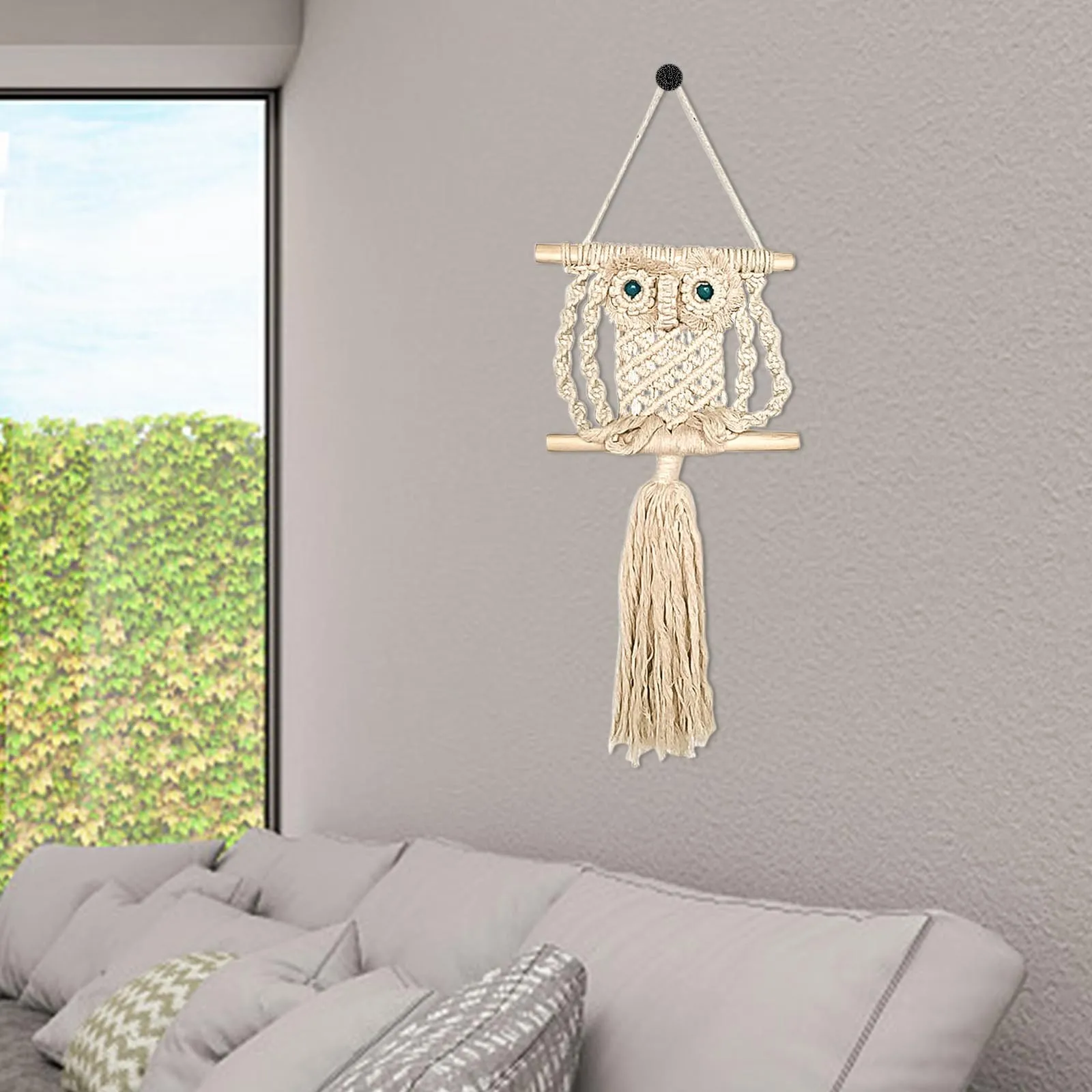 

Hand-woven Owl Primary Color Cotton Rope Wall Decoration Tapestry Decoration Bohemian Crafts Gorgeous Tapestry For Home Bedroom