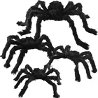 Ourdoor Хэллоуин Декорации страшные поддельные гигантские реквизиты для пауков большой пушистый красный глаз паук для Хэллоуина День двор, крыша Декор стены