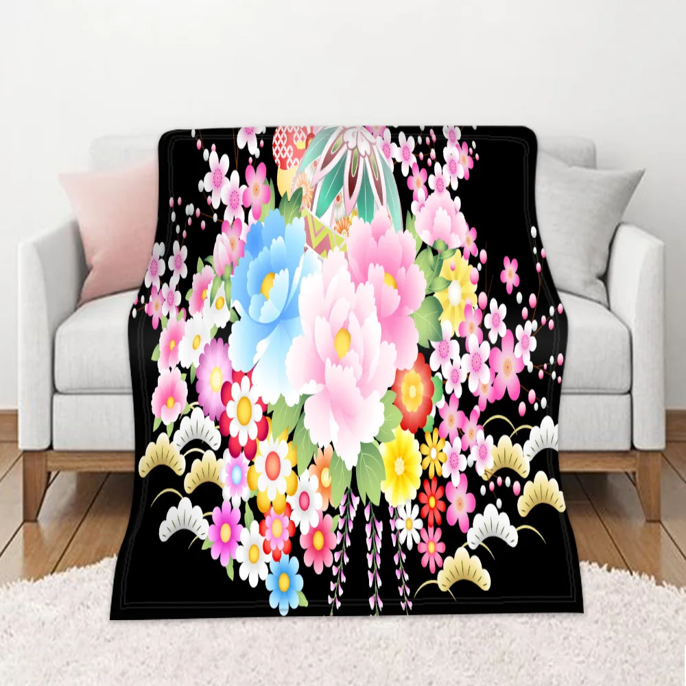 

Winter Keep Warm Modern Blankets Decoration Home Living Room Bedroom Bed Simplicity Plant Geometry Pattern Printing Blankets