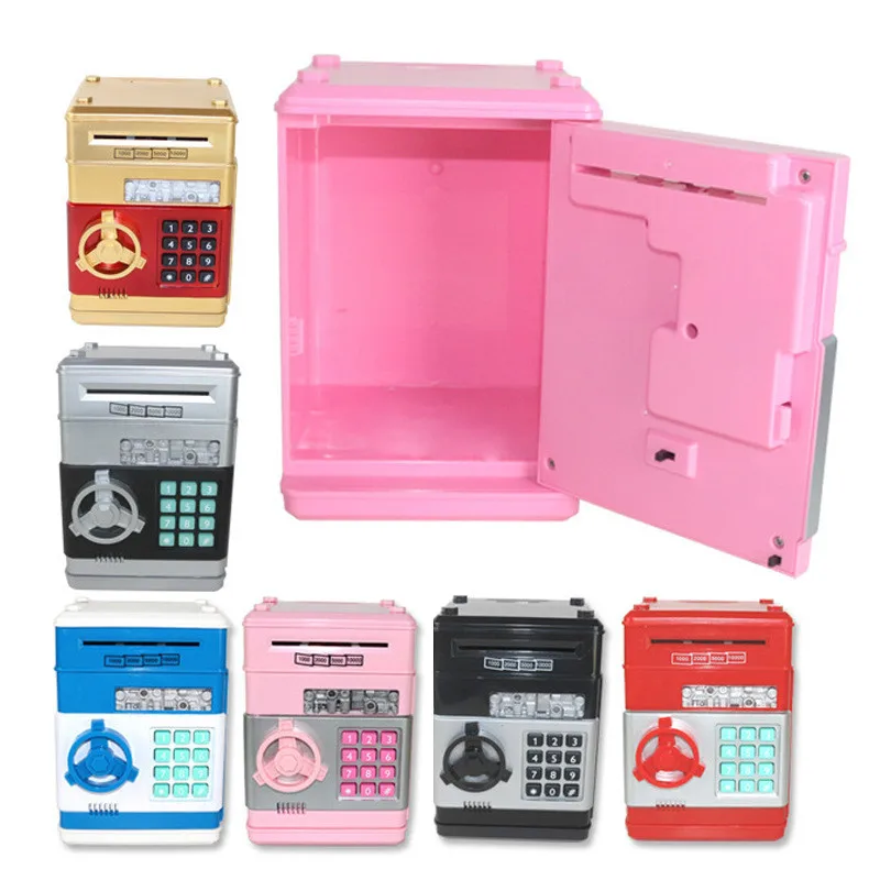 

New Six Color Electronic Piggy Bank ATM Machine Password Money Box Cash Coin Savings Automatic Teller Machine Safe Automatic