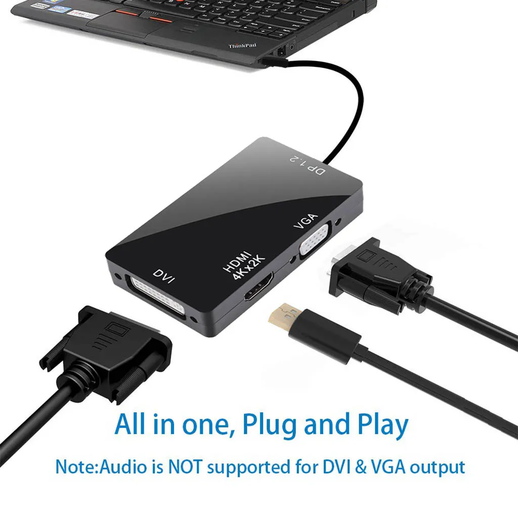 Многофункциональный Кабель адаптер DisplayPort 1 2 в HDMI 4K DVI VGA 3 конвертер для HDTV