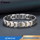 Мужской браслет Rainso, цепочка на руку, магнитный браслет для здоровья, очаровательный мужской браслет из нержавеющей стали, ювелирные изделия, подарки отцу 2020