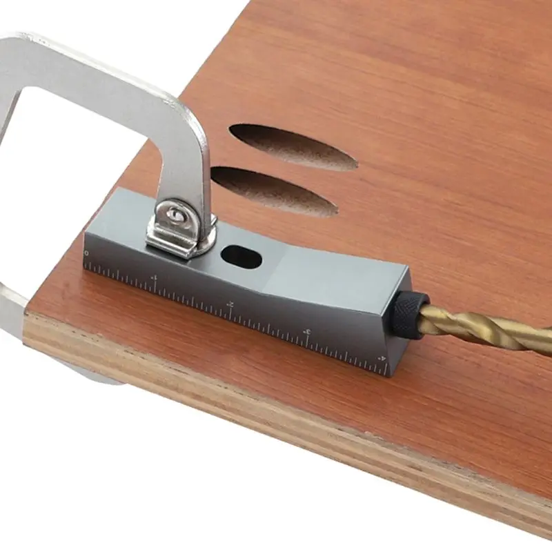 

Aluminum Alloy Small Oblique Hole Locator Drill Guide Magnetic Hole Pocket Jig Kit Woodworking Tool with 9.5mm Drill Bit