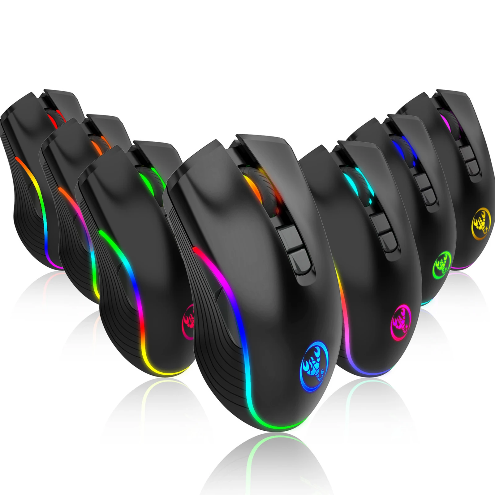 

2.4G Wireless Mouse 3 Adjustable DPI USB 4-Way Wheel Type-C Charging Mouse With 7 Buttons For PC Computer