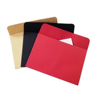 100pcslot wholesale blank stationery envelopes kraft paper gift envelopes diy scrapbooking stationery kraftredblack 1611cm