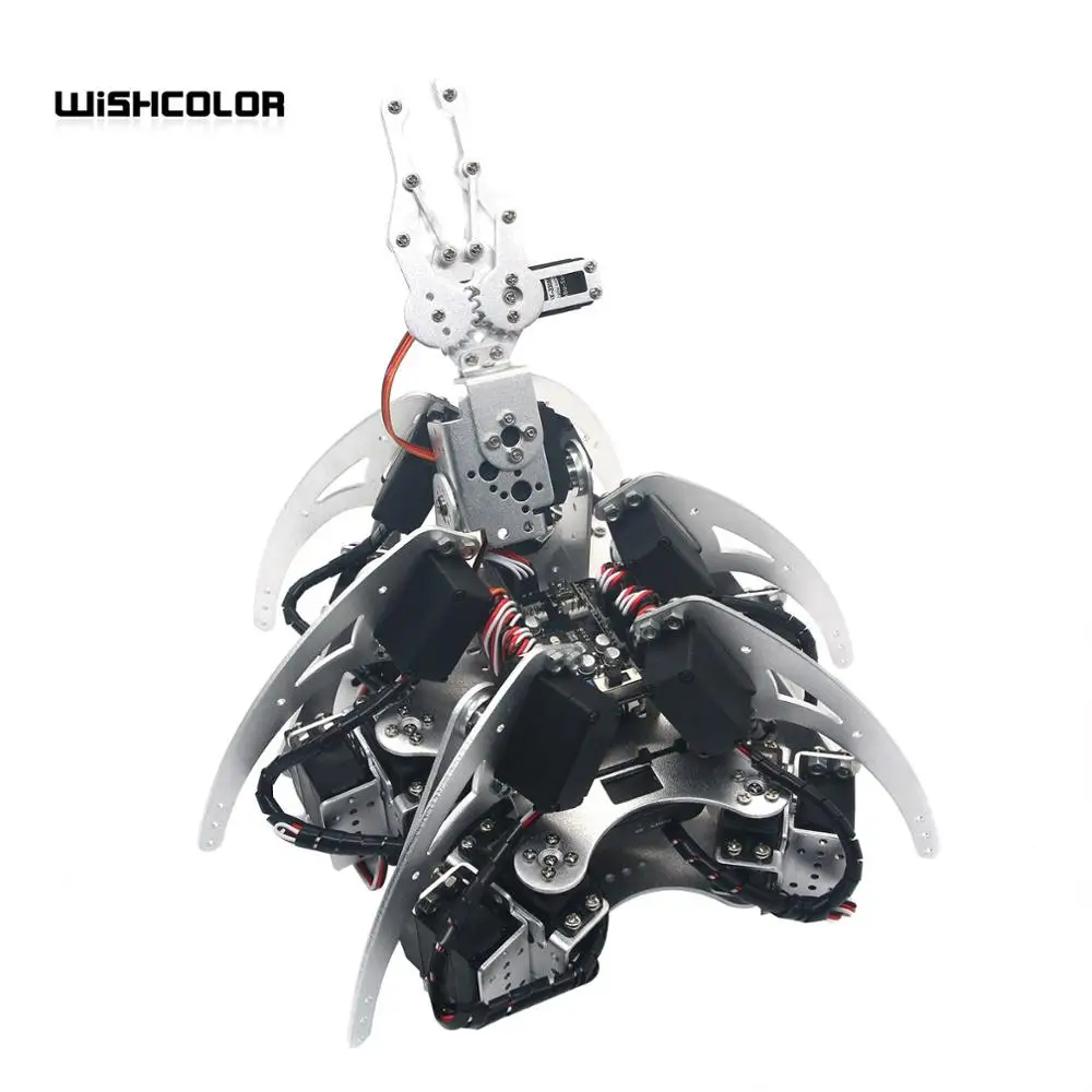 20DOF алюминиевый шестиугольный робот паук с шестью ножками когтями и LD 1501
