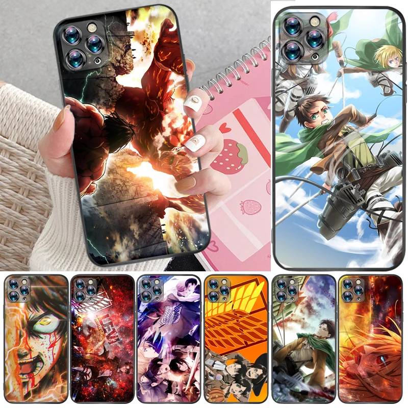

Attack On Titan Armin Arlert Levi Eren Jager Mikasa Ackerman Phone Case For iPhone 11 Pro Max Carcasa Funda Cases Coque