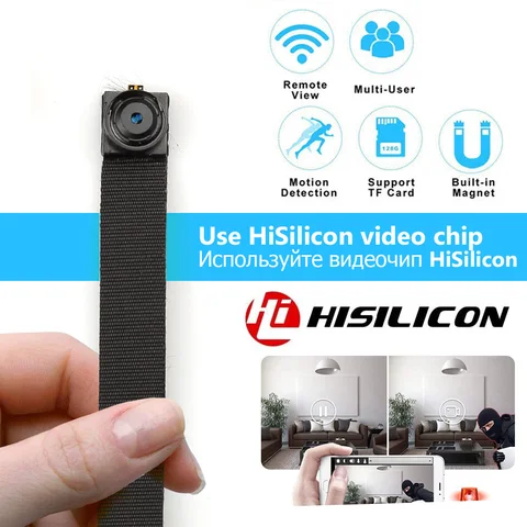 Мини-камера Hisilicon HD 1080P, портативная чип-камера своими руками, P2P, циклическая запись движения, поддержка удаленного просмотра, Micro-камера