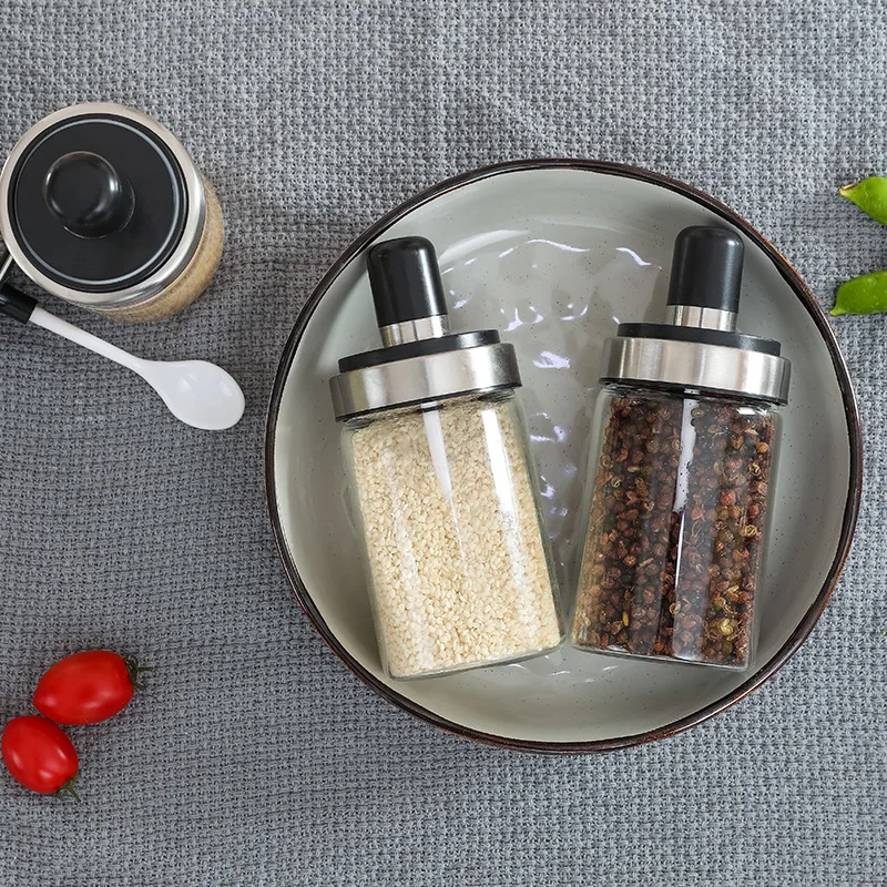 1 шт. кухонный Стеклянный Горшок для соли ложки специй меда посуда дома бутылка