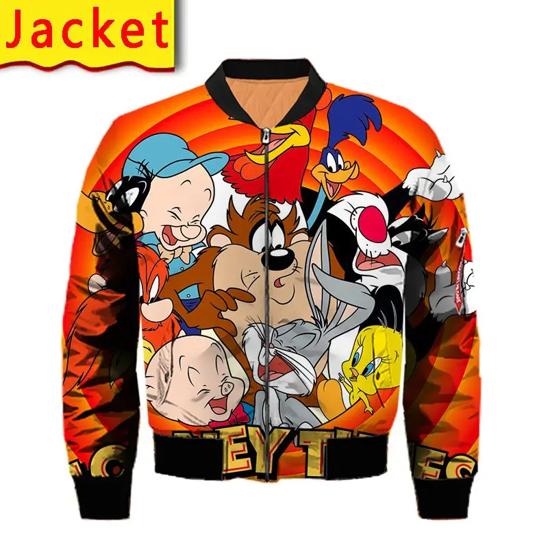 

looney tunes hoodie sweatshirt 3d print men harajuku cartoon network jacket streetwear tee shirt pants anime clothes blanket