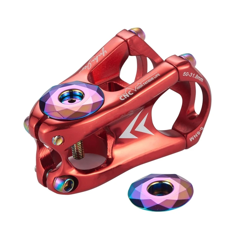 

Bicycle Headset Top Cap with Bolts Colorful Aluminum Alloy Mountain Bike Stem