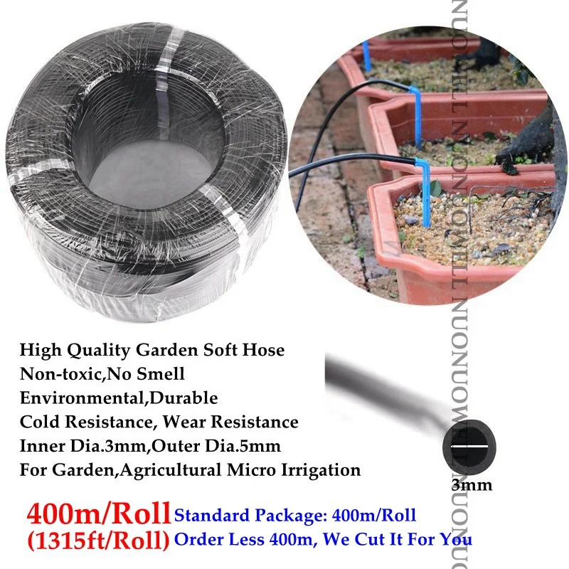 Оптовая продажа садовый шланг из мягкого ПВХ 3/5 мм 4/7 8/11 капельная Оросительная