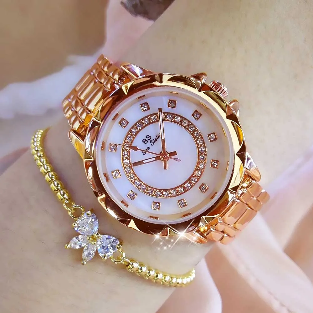 2019 new authentic women's watch high-end bracelet fashion trend versatile quartz waterproof diamond-encrusted women |