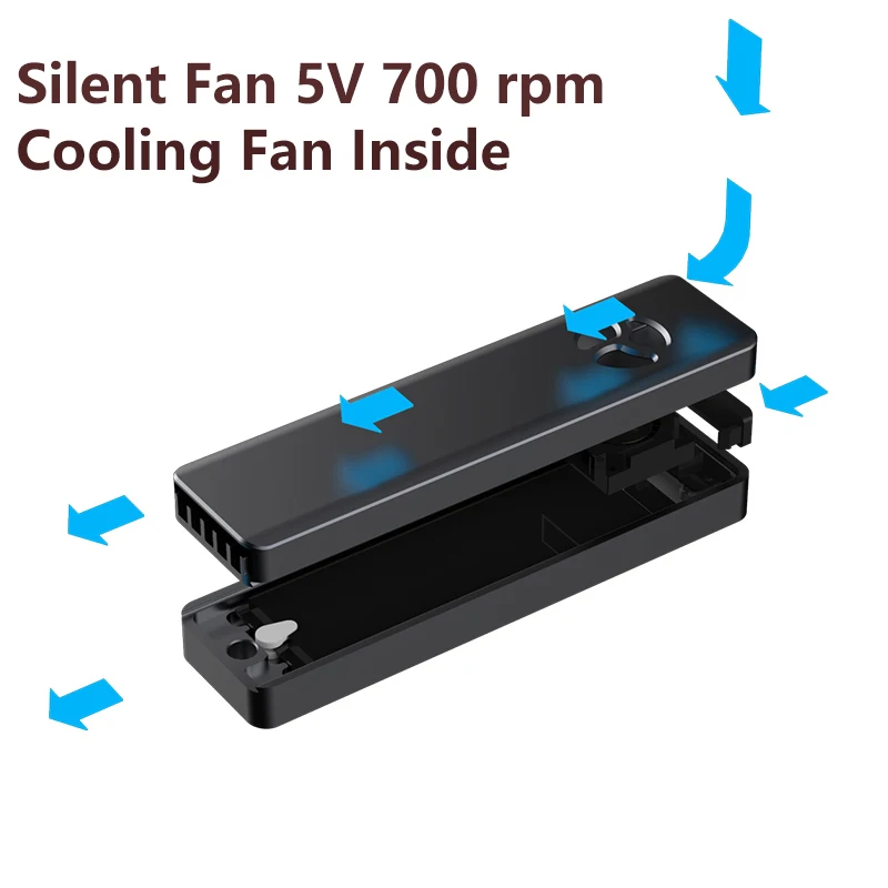 M.2 SSD Case Dual Protocol M2 NVME NGFF SATA SSD Disk with Cooling Fan For PCIE M Key B+M Key USB C 10Gbps Hard Drive Enclosure