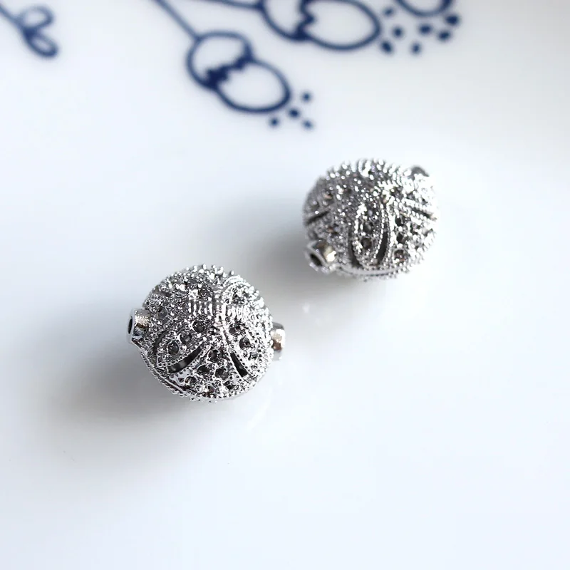 Оптовая продажа 2 шт./лот позолоченные бусины с платиновым покрытием золотистые