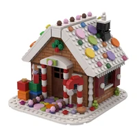 moc building block c5088 christmas friend winter village city train santas sleigh reindeer sets gingerbreads house gifts toys