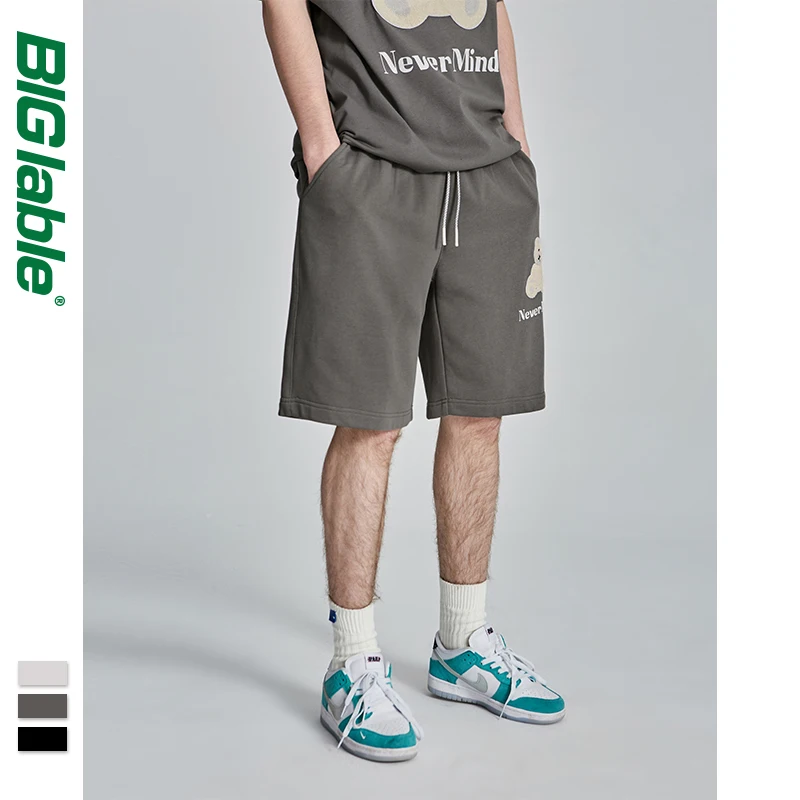 

Шорты мужские с эластичным поясом, хлопковые повседневные короткие штаны, Симпатичные французские махровые спортивные, с принтом медведя, ...