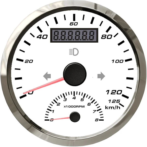 GPS 85 мм 125 км/ч мотоцикл спидометр 8000 об/мин Тахометр левый правый дальний луч
