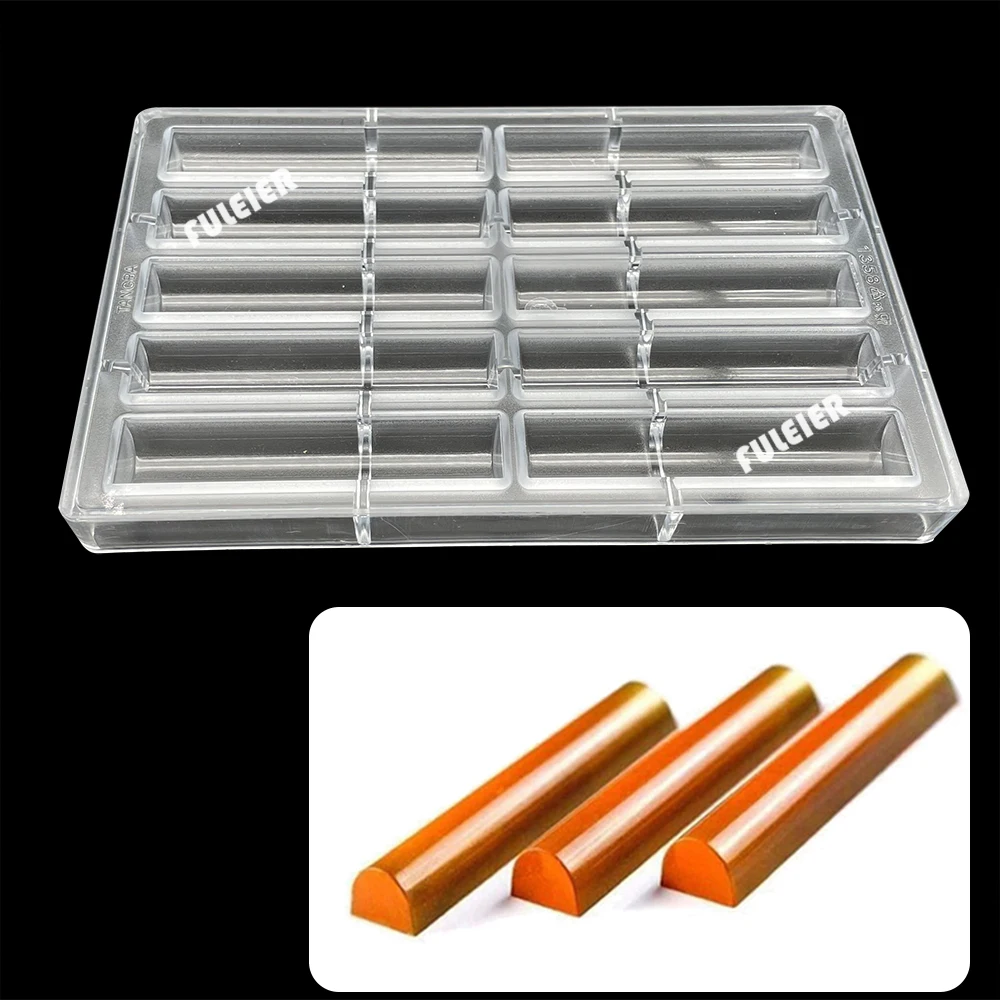 

10 holes 3D Cylinder Stick Polycarbonate Chocolate Bar Mold Baking Candy Chocolate Mould Confectionery Cake Decoration Tool