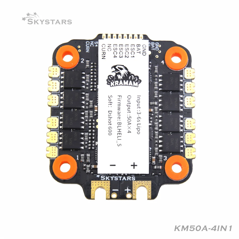 Skystars-placa controladora de velocidad KM50A 3-6S 4 en 1 ESC BLHeli_S ESC, compatible con Dshot150 Dshot300 Dshot600 para Dron de carreras FPV RC-2