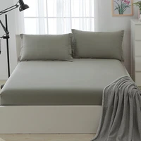 single bed cover single fitted sheet mattress protector custom solid color single white bed cover polyester fiber wholesale