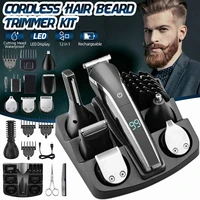 12 in 1 cordless multifunction hair clipper professional hair beard trimmer mustache grooming kit nose ear cutting machine men