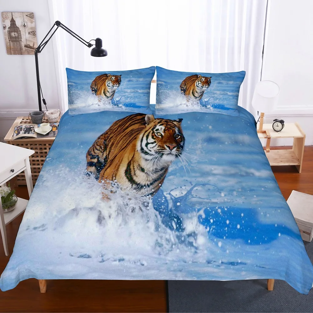 Набор постельного белья из микрофибры с 3D изображением животных размер King/queen