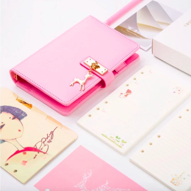 2020 розовый синий A6 планировщик кожаная записная книжка календарь дневник книга