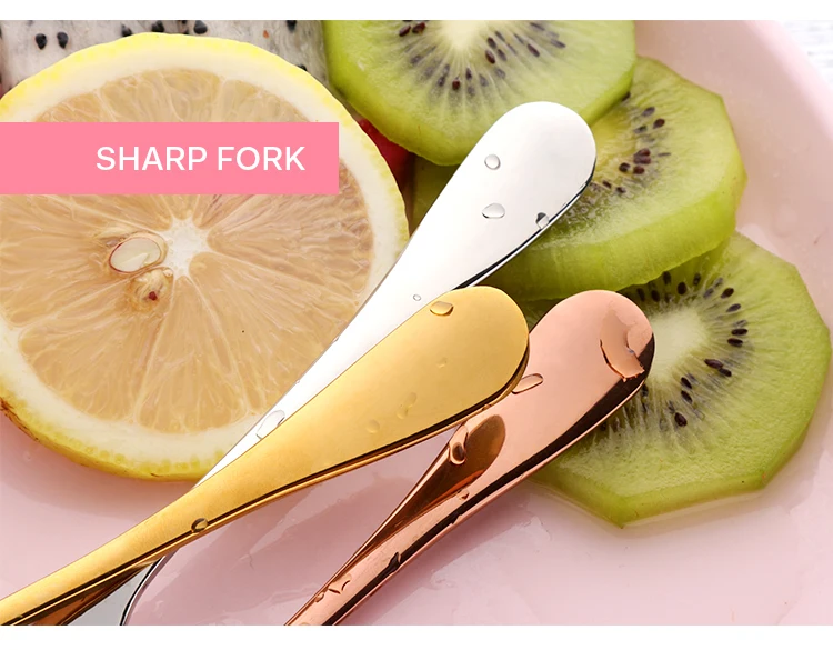 2 шт фруктовые вилки Роскошные из нержавеющей стали золотые Десертные Вилки для