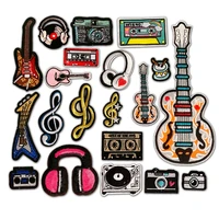 %ef%bc%8830 different styles can choose music guitar patches for clothing headset embroidered appliques badges iron on patches