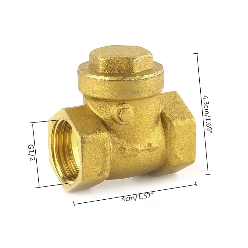 Золотой горизонтальный обратный клапан латунный 1/2&quot |