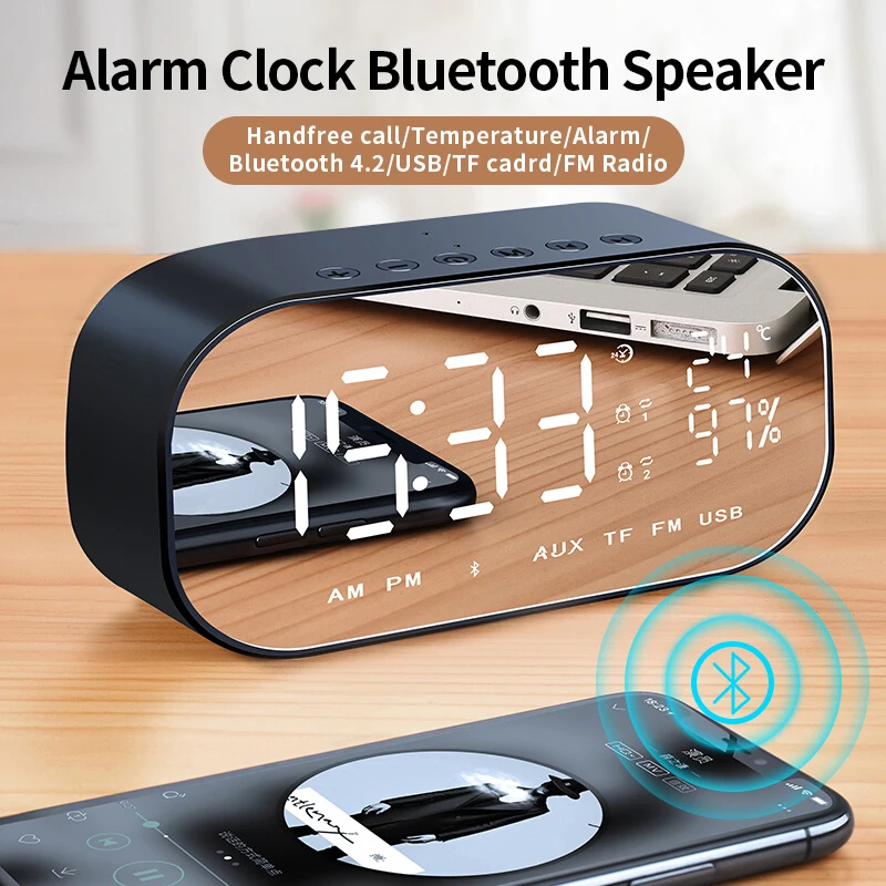 Huawei Будильник Bluetooth динамик fm радио портативный беспроводной громкоговоритель