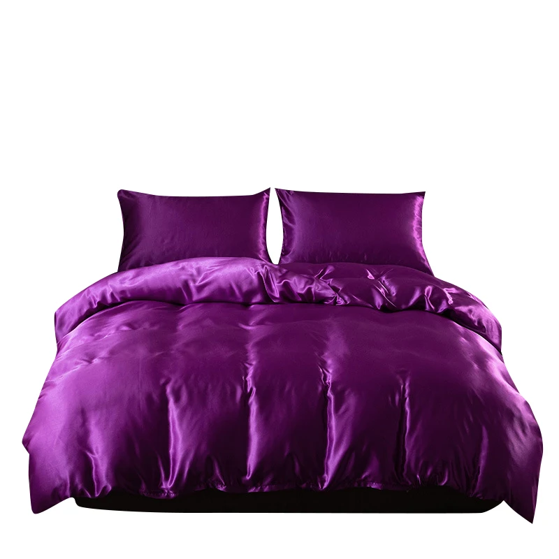 

Luxury Silk Quilt Cover Bedding Set Soft Duvet Cover Queen King Linens Pillowcases for Home Textile Ropa De Cama No Bed Sheet