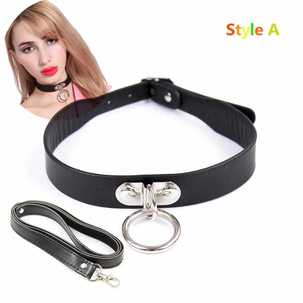 Эротический кожаный связывающий ошейник ремни с уплотнительным кольцом для БДСМ