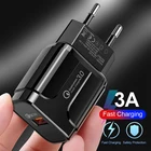 Быстрое зарядное устройство USB, 18 Вт, адаптер для быстрой зарядки iPhone, Samsung, Xiaomi, LG, Европейская и американская вилка, настенное дорожное зарядное устройство QC 3,0 4,0 5 В3 А