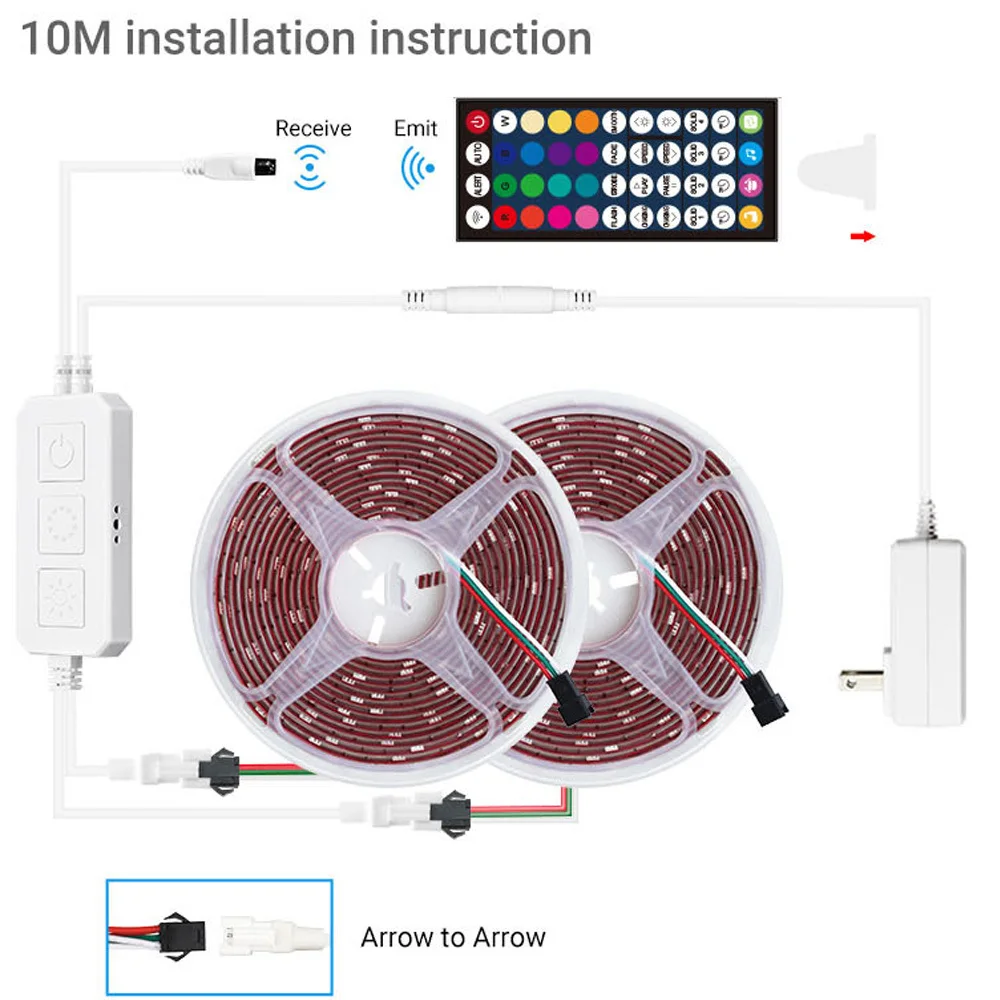 

BT APP Control LED Strip Light RGB Tape Neon Led Lights for Room Decor 12V 5050 Work with Alexa Google Led Ribbon TV Backlight