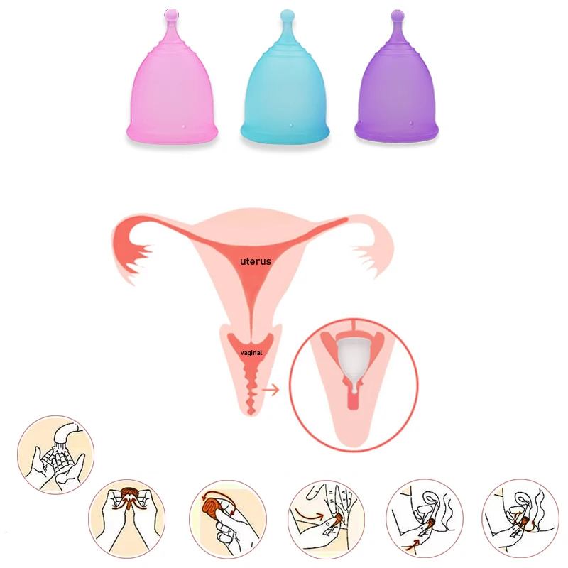 

Copa Menstrual For Women's Health Medical Silicon Foldable Menstrual Collector Cup With Valve Menstruation Bowl Disc Period Cup