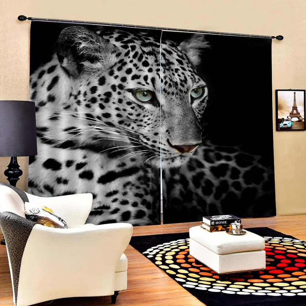 Leopard Prints Curtains Room 3d Curtain Window BJQ-1280(14) 140*100cm Trendy Living Bedroom Blackout | Дом и сад