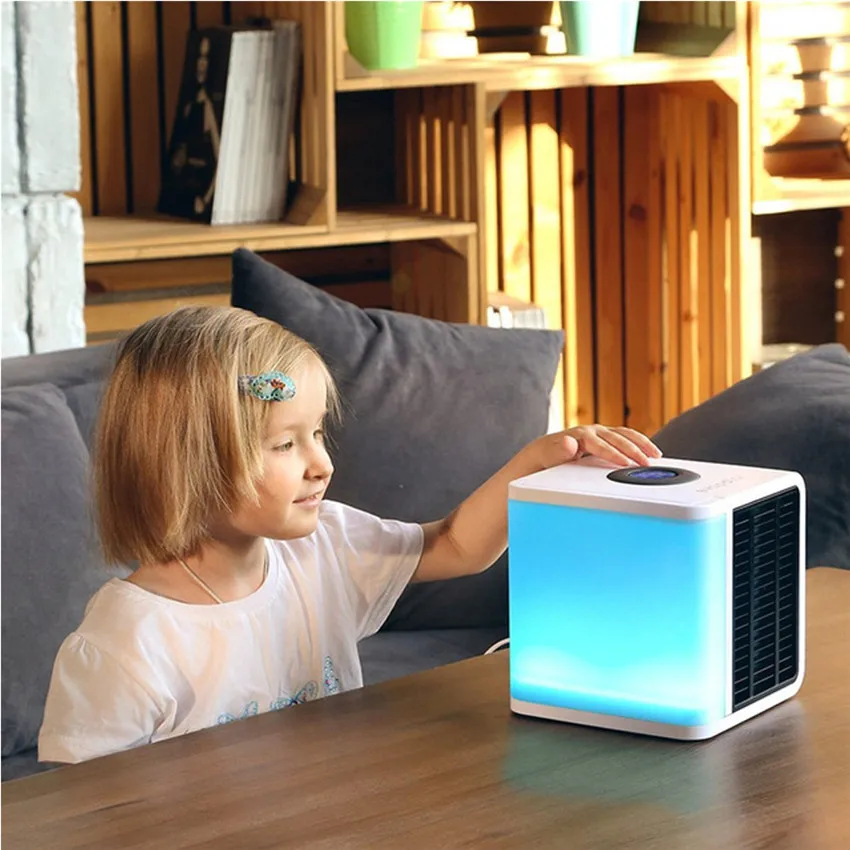 2019 USB Mini Portable Air Conditioner Humidifier Purifier 7 Colors Light Desktop Cooling Fan Cooler for Office Home | Бытовая техника
